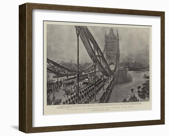 The Opening of the Tower Bridge, the Royal Procession on the Bridge-Henri Lanos-Framed Giclee Print