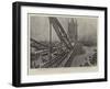 The Opening of the Tower Bridge, the Royal Procession on the Bridge-Henri Lanos-Framed Giclee Print