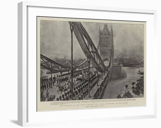 The Opening of the Tower Bridge, the Royal Procession on the Bridge-Henri Lanos-Framed Giclee Print