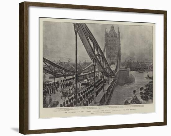 The Opening of the Tower Bridge, the Royal Procession on the Bridge-Henri Lanos-Framed Giclee Print