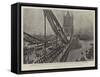 The Opening of the Tower Bridge, the Royal Procession on the Bridge-Henri Lanos-Framed Stretched Canvas