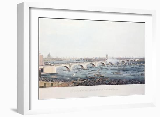 The Opening of the Waterloo Bridge on the 18th of June-Augustus Charles Pugin-Framed Giclee Print