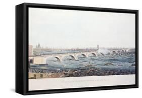 The Opening of the Waterloo Bridge on the 18th of June-Augustus Charles Pugin-Framed Stretched Canvas