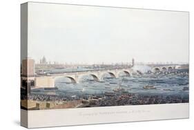 The Opening of the Waterloo Bridge on the 18th of June-Augustus Charles Pugin-Stretched Canvas