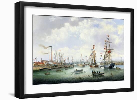 The Opening of Tyne Dock, 1859-John Scott-Framed Giclee Print
