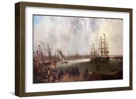 The Opening of Tyne Dock, 1859-Mark Thompson-Framed Giclee Print