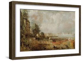 The Opening of Waterloo Bridge, c.1829-31-John Constable-Framed Giclee Print