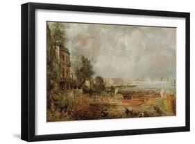 The Opening of Waterloo Bridge, c.1829-31-John Constable-Framed Giclee Print