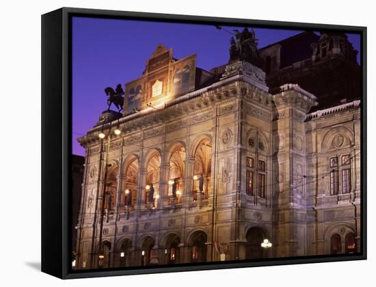 The Opera at Night, Vienna, Austria-Jean Brooks-Framed Stretched Canvas