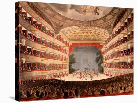 The Opera House, London, from Ackermann's 'Repository of Arts', 1809-T. & Pugin Rowlandson-Stretched Canvas