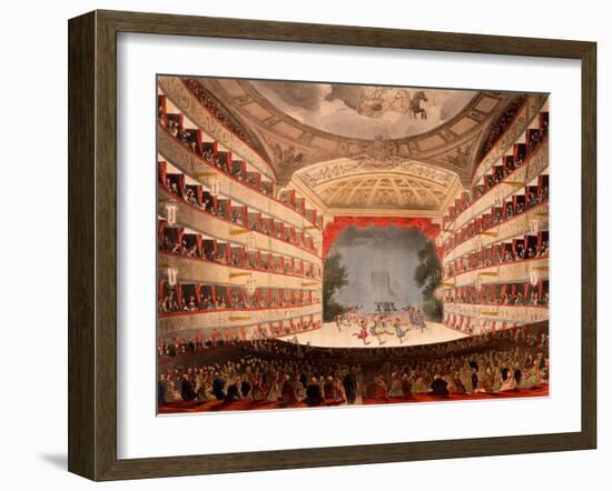 The Opera House, London, from Ackermann's 'Repository of Arts', 1809-T. & Pugin Rowlandson-Framed Giclee Print