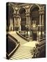 The Opera House, the grand staircase, Paris, France, c.1890-1900-null-Stretched Canvas