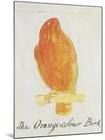 The Orange Colour Bird, from "Sixteen Drawings of Comic Birds"-Edward Lear-Mounted Giclee Print