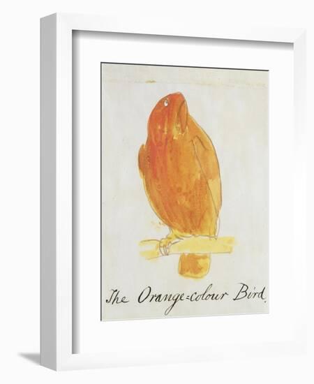 The Orange Colour Bird, from "Sixteen Drawings of Comic Birds"-Edward Lear-Framed Premium Giclee Print