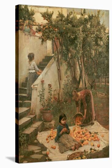 The Orange Gatherers-John William Waterhouse-Stretched Canvas