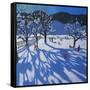 The Orchard in Winter, Morzine-Andrew Macara-Framed Stretched Canvas