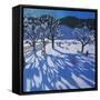 The Orchard in Winter, Morzine-Andrew Macara-Framed Stretched Canvas