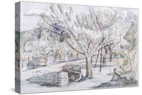 The Orchard (Pencil & Crayon)-John Northcote Nash-Stretched Canvas