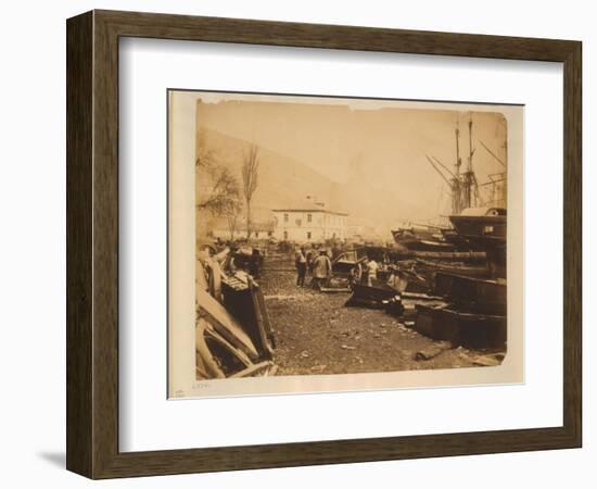 The Ordnance Wharf, Balaklava, 1855-Roger Fenton-Framed Giclee Print