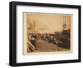 The Ordnance Wharf, Balaklava, 1855-Roger Fenton-Framed Giclee Print