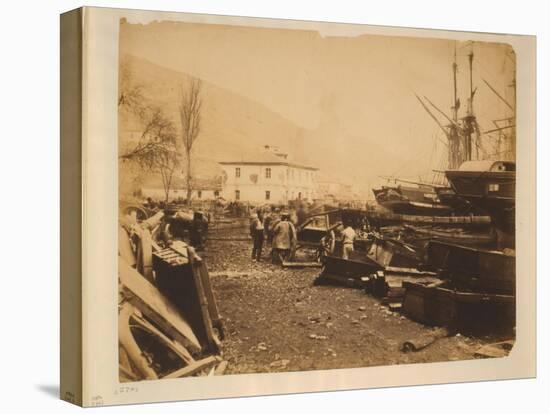 The Ordnance Wharf, Balaklava, 1855-Roger Fenton-Stretched Canvas