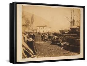 The Ordnance Wharf, Balaklava, 1855-Roger Fenton-Framed Stretched Canvas