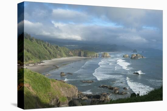 The Oregon Coast and Cannon Beach from Ecola State Park, Oregon-Greg Probst-Stretched Canvas