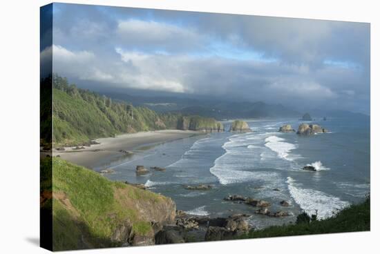 The Oregon Coast and Cannon Beach from Ecola State Park, Oregon-Greg Probst-Stretched Canvas