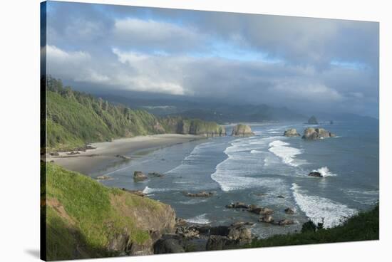 The Oregon Coast and Cannon Beach from Ecola State Park, Oregon-Greg Probst-Stretched Canvas