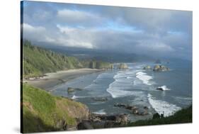 The Oregon Coast and Cannon Beach from Ecola State Park, Oregon-Greg Probst-Stretched Canvas