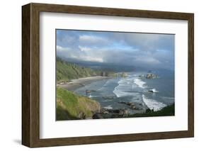 The Oregon Coast and Cannon Beach from Ecola State Park, Oregon-Greg Probst-Framed Photographic Print