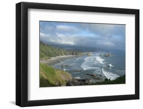 The Oregon Coast and Cannon Beach from Ecola State Park, Oregon-Greg Probst-Framed Photographic Print