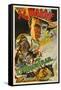 The Oregon Trail, (Poster Art), John Wayne, 1936-null-Framed Stretched Canvas