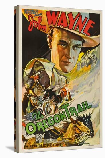 The Oregon Trail, (Poster Art), John Wayne, 1936-null-Stretched Canvas