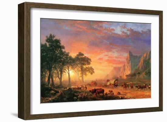 The Oregon Trail-Albert Bierstadt-Framed Art Print