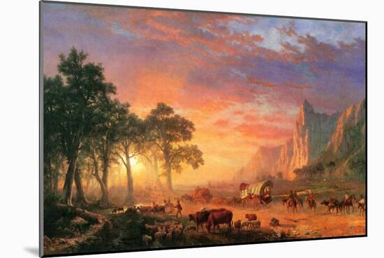 The Oregon Trail-Albert Bierstadt-Mounted Art Print