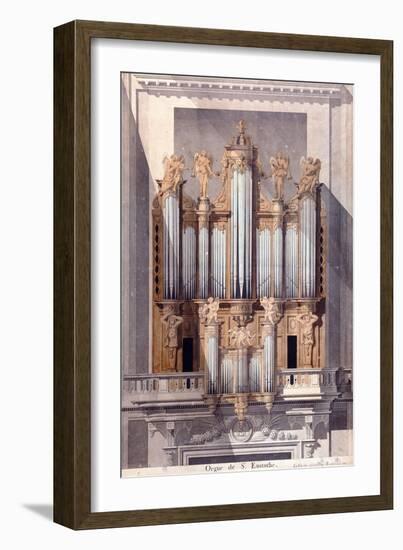 The Organ of Saint-Eustache, 1801 (W/C on Paper)-French-Framed Giclee Print