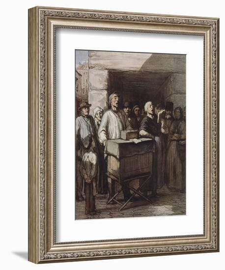 The Organ Player, Ca 1865-Honore Daumier-Framed Giclee Print