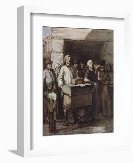 The Organ Player, Ca 1865-Honore Daumier-Framed Giclee Print