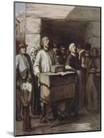 The Organ Player, Ca 1865-Honore Daumier-Mounted Giclee Print