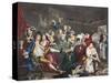 The Orgy, Plate III from 'A Rake's Progress', Illustration from 'Hogarth Restored: the Whole…-William Hogarth-Stretched Canvas