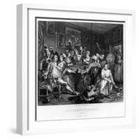 The Orgy, Plate Iii from 'A Rake's Progress'-William Hogarth-Framed Giclee Print