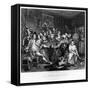 The Orgy, Plate Iii from 'A Rake's Progress'-William Hogarth-Framed Stretched Canvas