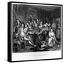 The Orgy, Plate Iii from 'A Rake's Progress'-William Hogarth-Framed Stretched Canvas