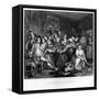 The Orgy, Plate Iii from 'A Rake's Progress'-William Hogarth-Framed Stretched Canvas