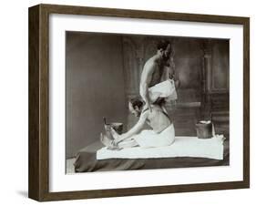 The Oriental Bath. Massage, 1880s-Dmitri Ivanovich Yermakov-Framed Photographic Print