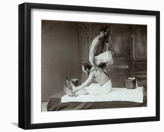 The Oriental Bath. Massage, 1880s-Dmitri Ivanovich Yermakov-Framed Photographic Print