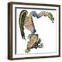 The Original Gerrymander - Massachusetts Towns Formed into a Salamander-Shaped District-null-Framed Giclee Print