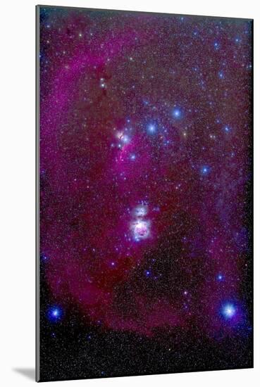 The Orion Nebula, Belt of Orion, Sword of Orion and Nebulosity-null-Mounted Photographic Print