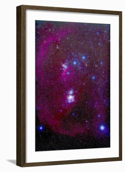 The Orion Nebula, Belt of Orion, Sword of Orion and Nebulosity-null-Framed Photographic Print